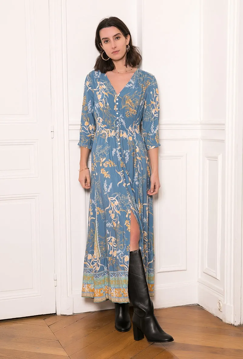 Arwen blue flowy maxi dress