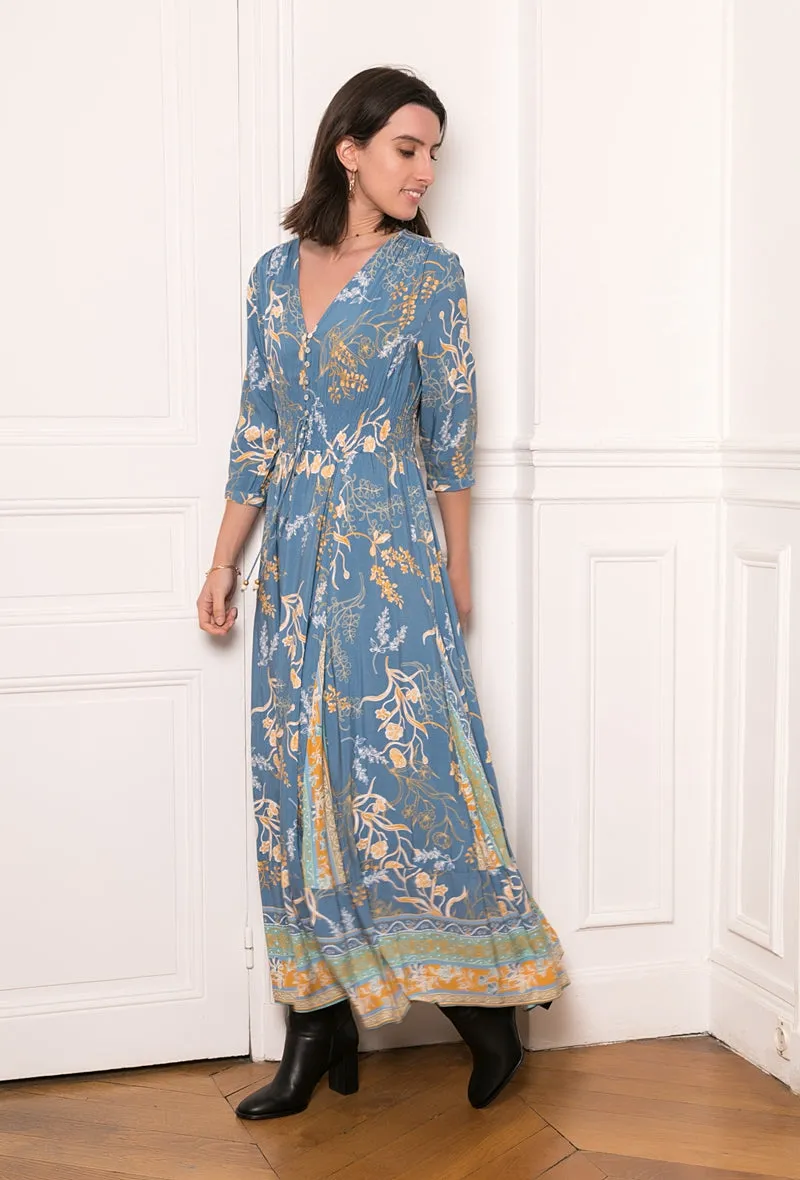 Arwen blue flowy maxi dress