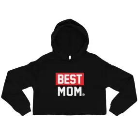 BEST MOM Printed Crop Hoodie