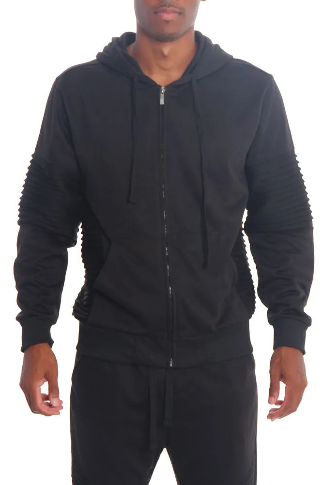 Biker Zip Up Hoodie