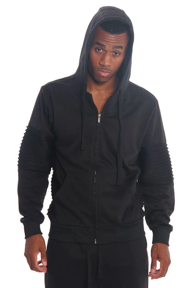 Biker Zip Up Hoodie