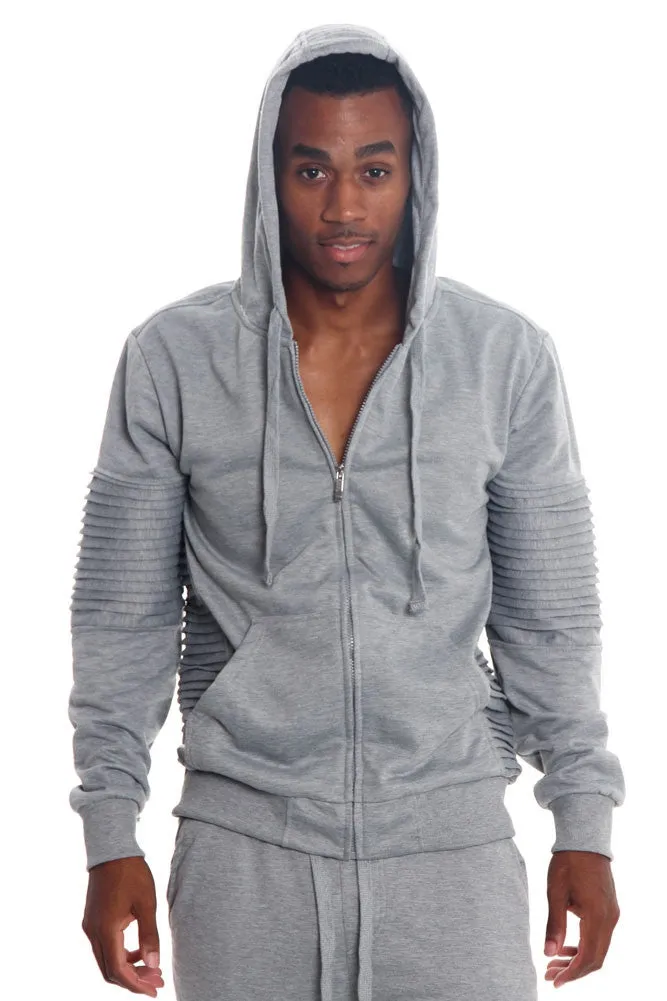 Biker Zip Up Hoodie