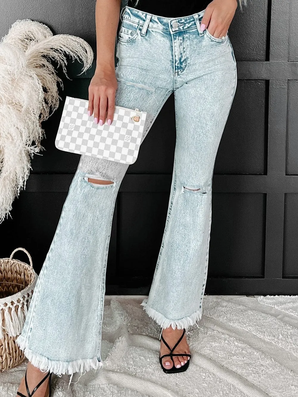 Blue Denim Flare Jeans