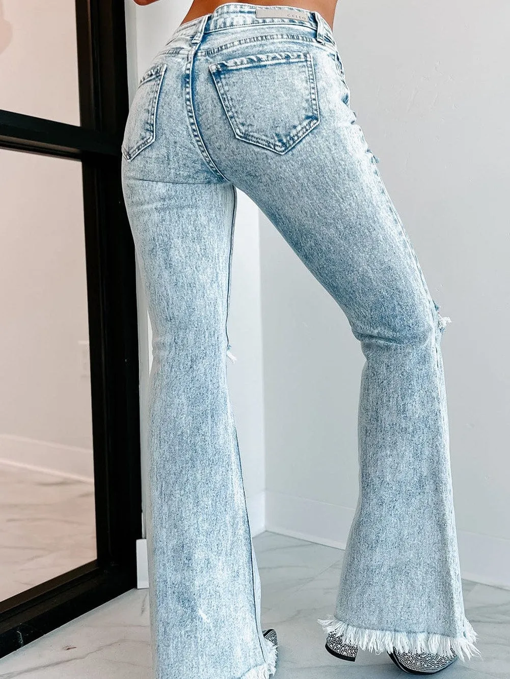 Blue Denim Flare Jeans