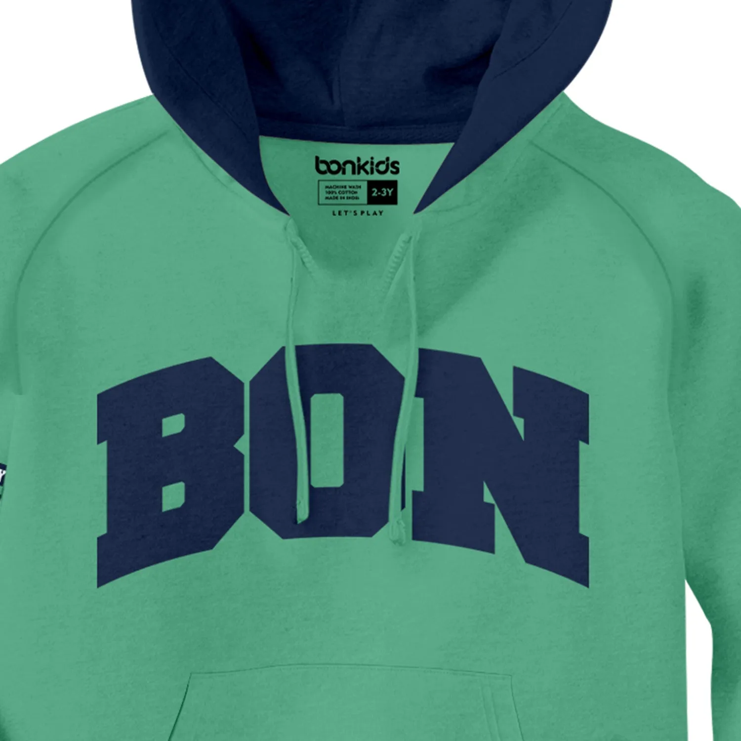 Boys Embroidery Green Hoodies