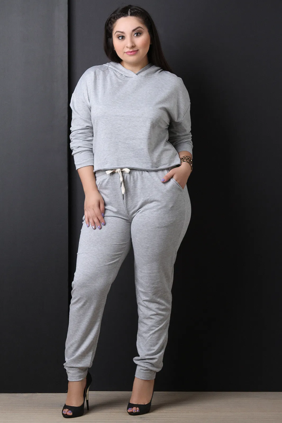 Casual Soft Knit Drawstring Jogger Pants