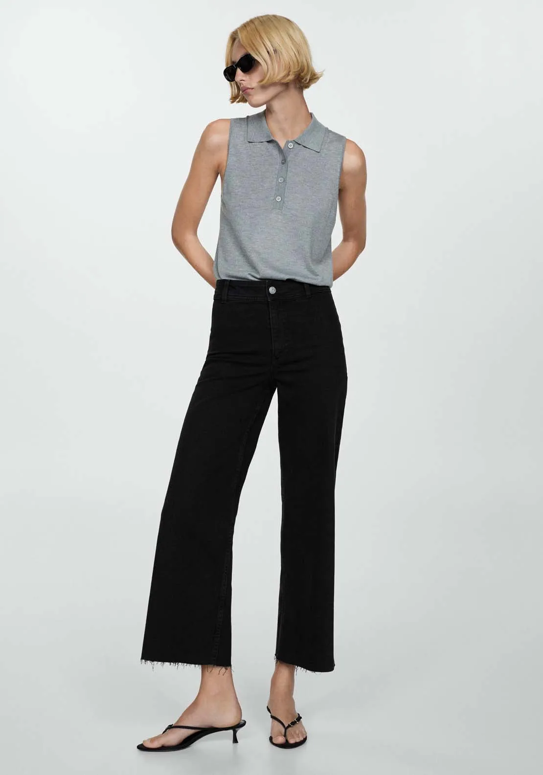 Catherin high-rise culotte jeans - Open Gray