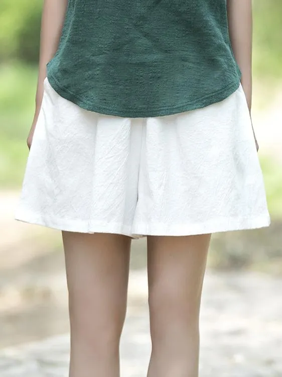 Chicmy-Comfortable Pure Color Linen Cotton Shorts