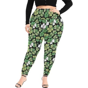 Clover Patch Women's Plus Size High Waited Leggings Women's High Waist Leggings(Plus Size)(ModelL45)