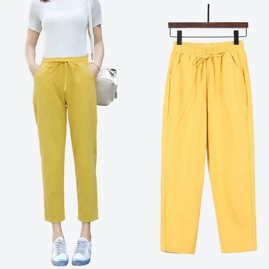 Comfortable Elastic Waist Casual Pants