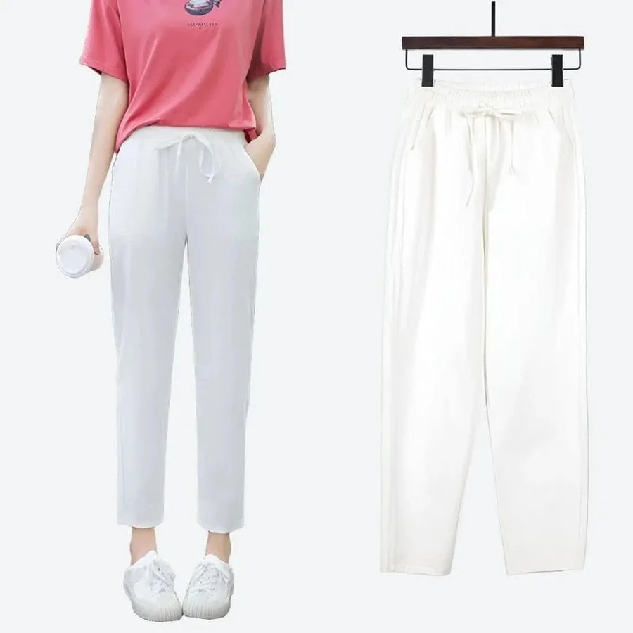 Comfortable Elastic Waist Casual Pants