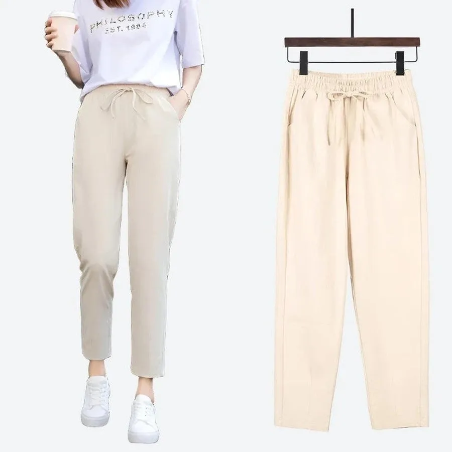 Comfortable Elastic Waist Casual Pants