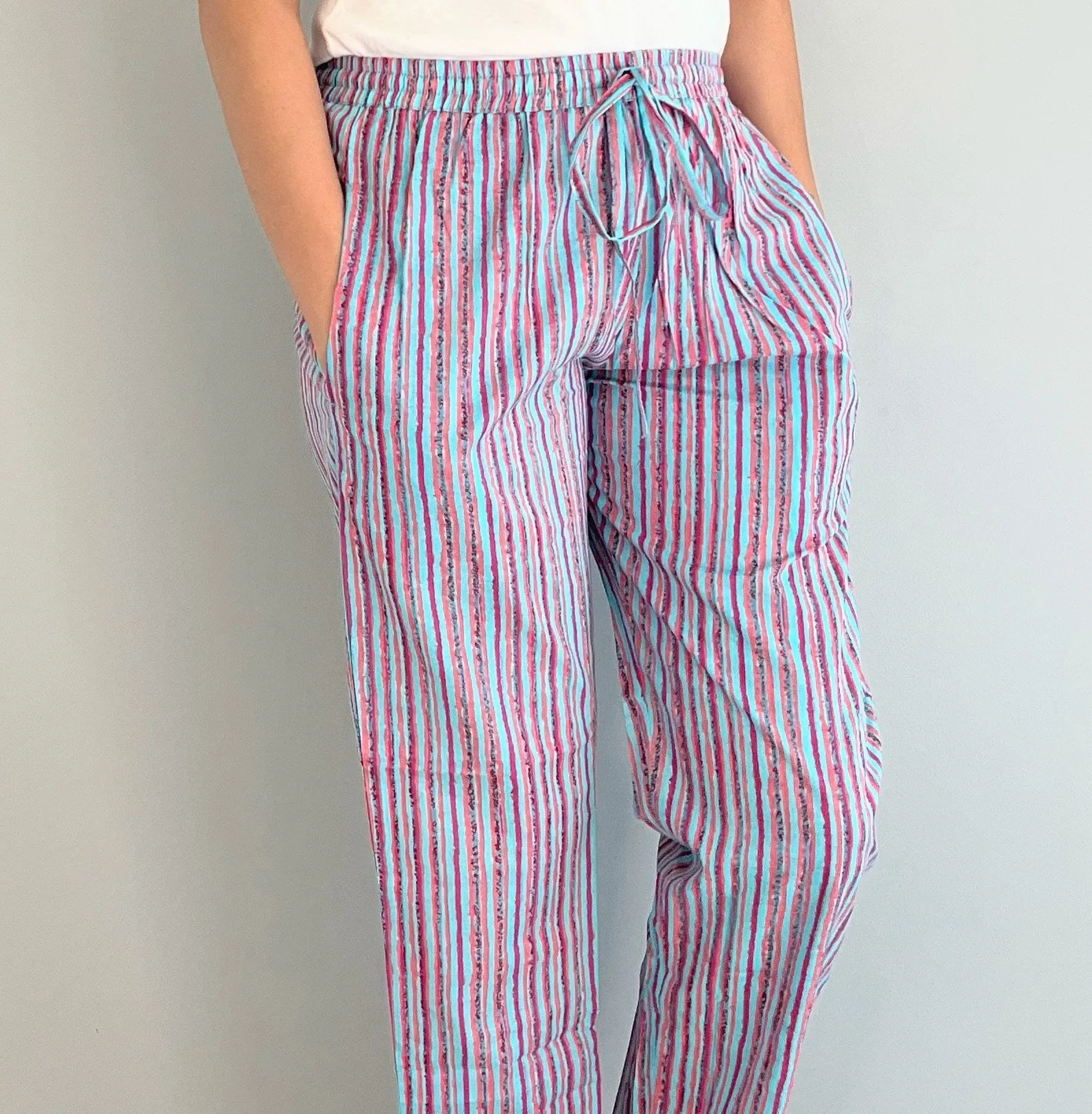 Cotton Pajama Pants Women - Pink Horizon