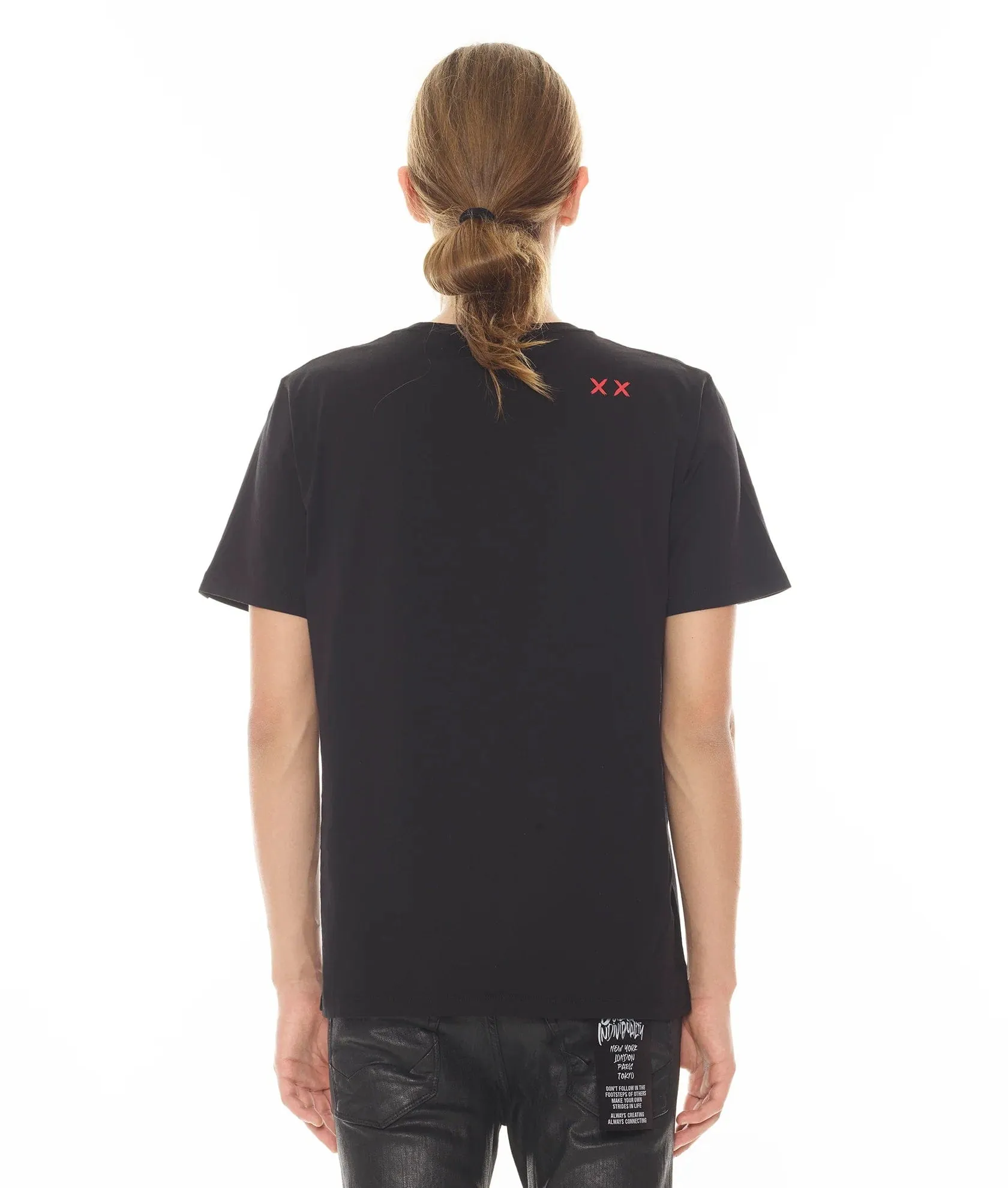 Cult Of Individuality - "Cult" Short Sleeve Crew Neck Tee (Black) - Cotton Oversized Comfortable