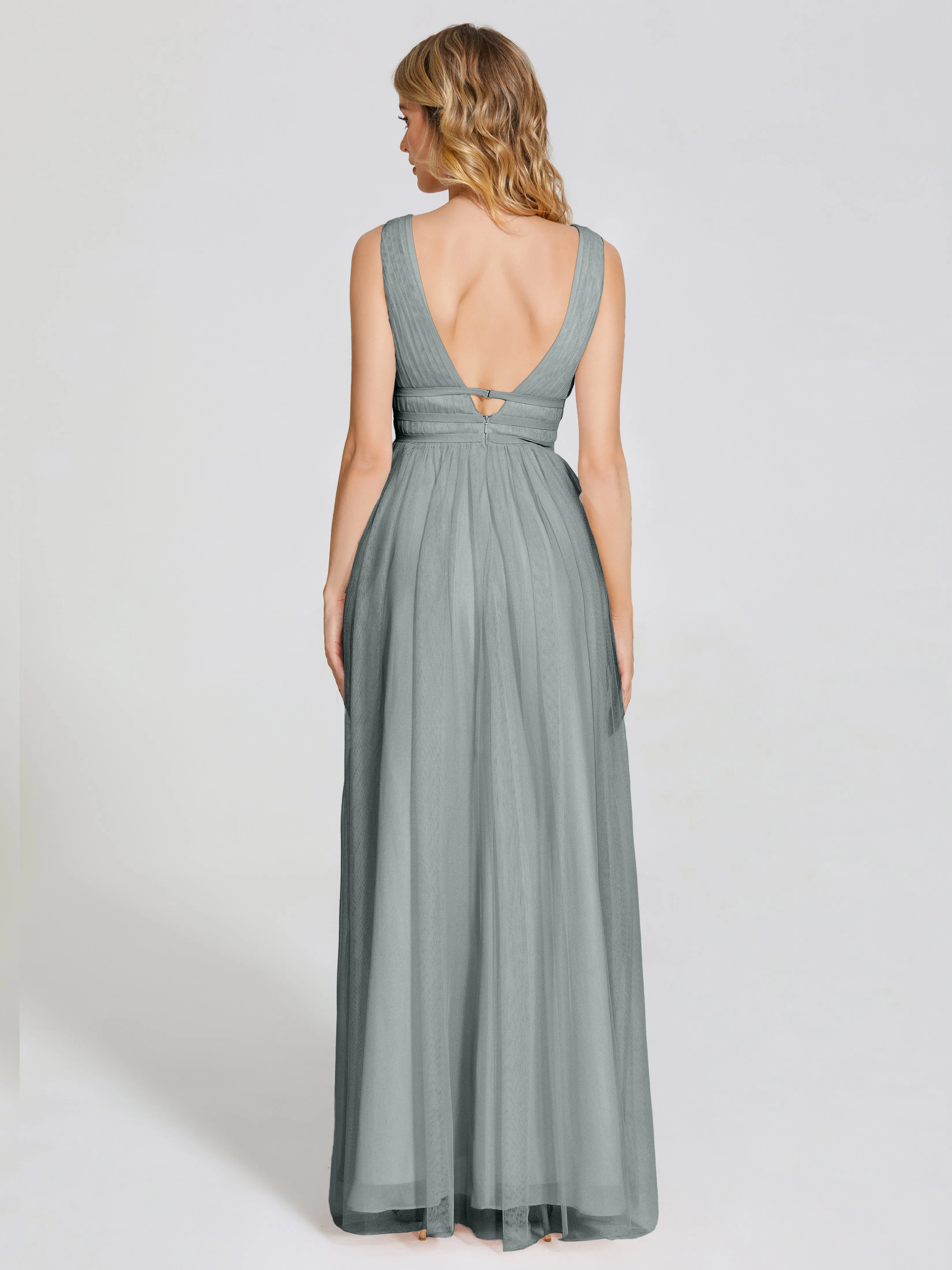 Elliana Flowy V-neck Tulle Bridesmaid Dresses