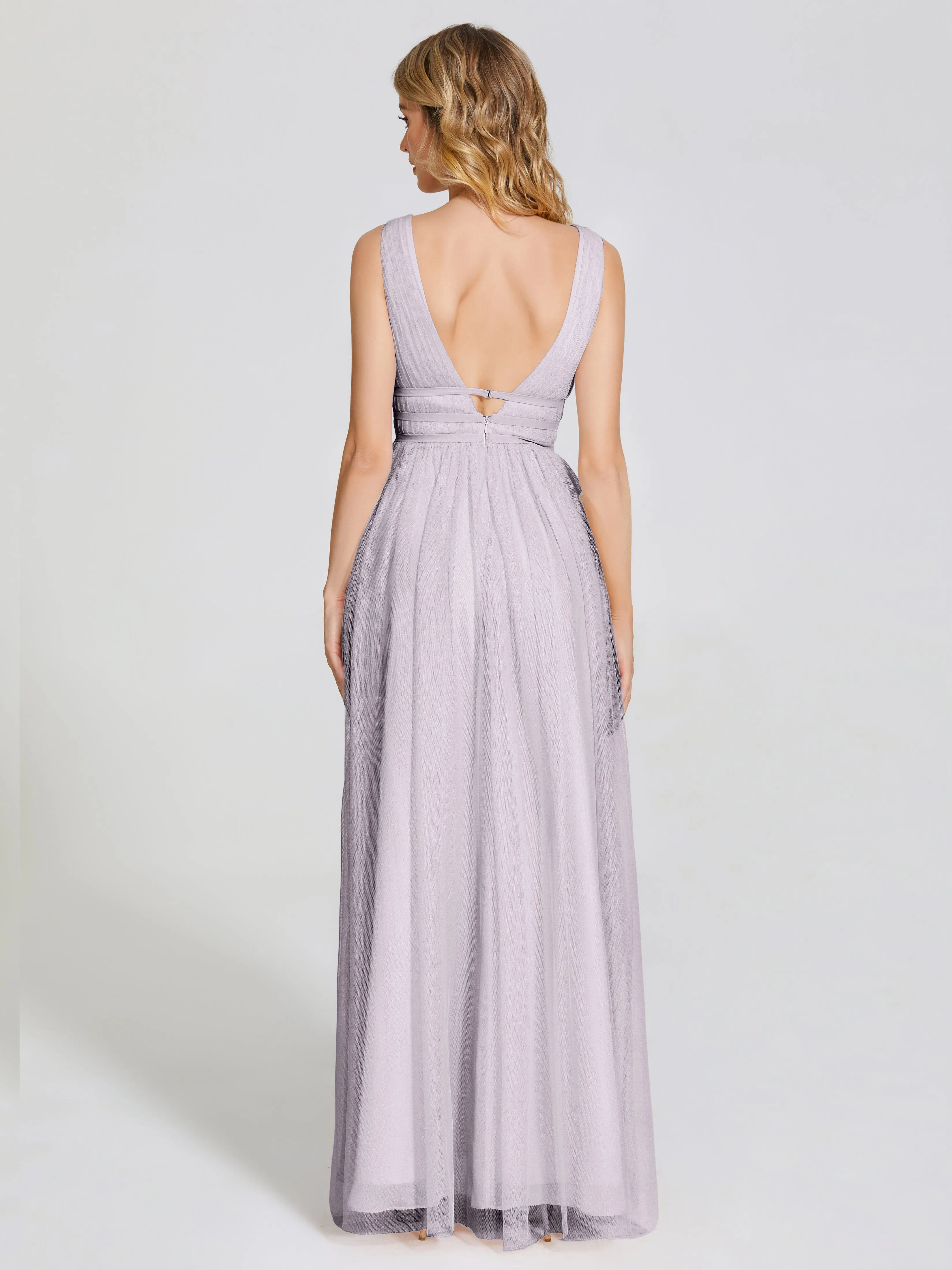 Elliana Flowy V-neck Tulle Bridesmaid Dresses