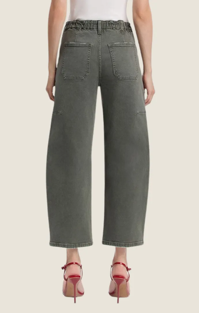 Frankie Forest Green Barrel Jeans