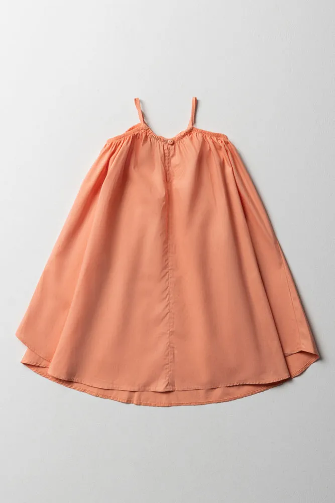 Halter-Neck Tent Dress Coral