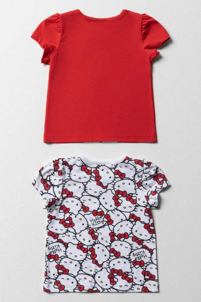 Hello Kitty 2 Pack Short Sleeve T-Shirts Red