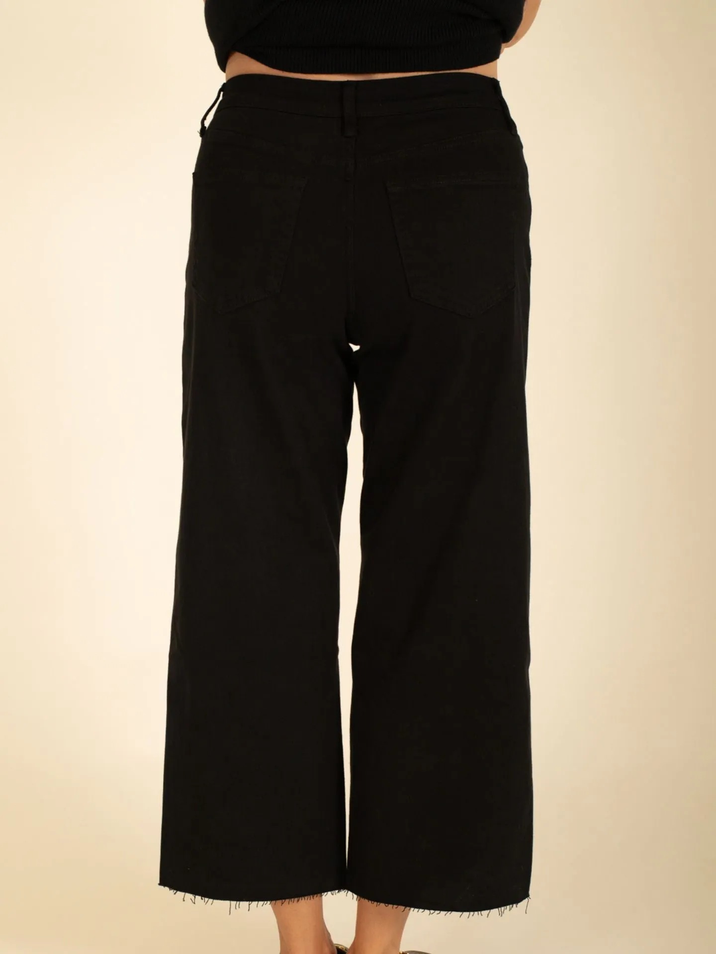 High Rise Crop Wide Leg Jeans