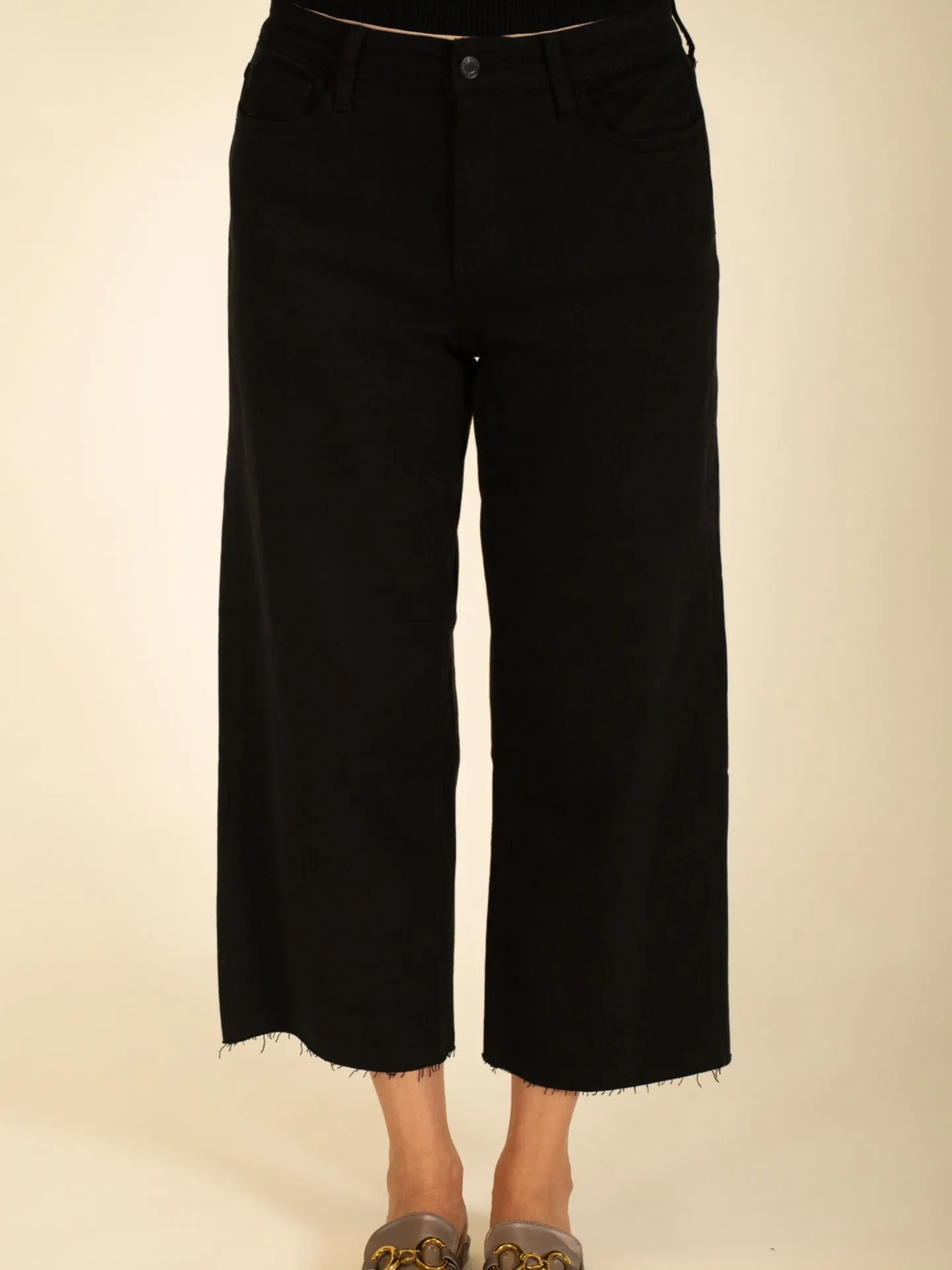 High Rise Crop Wide Leg Jeans