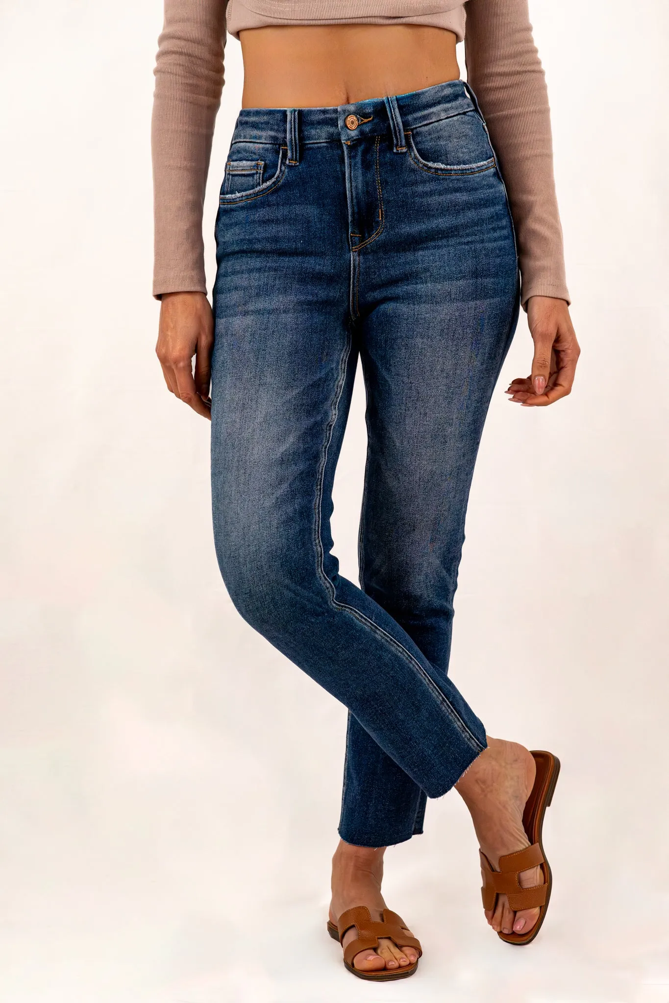 High Rise Slim Straight Jean