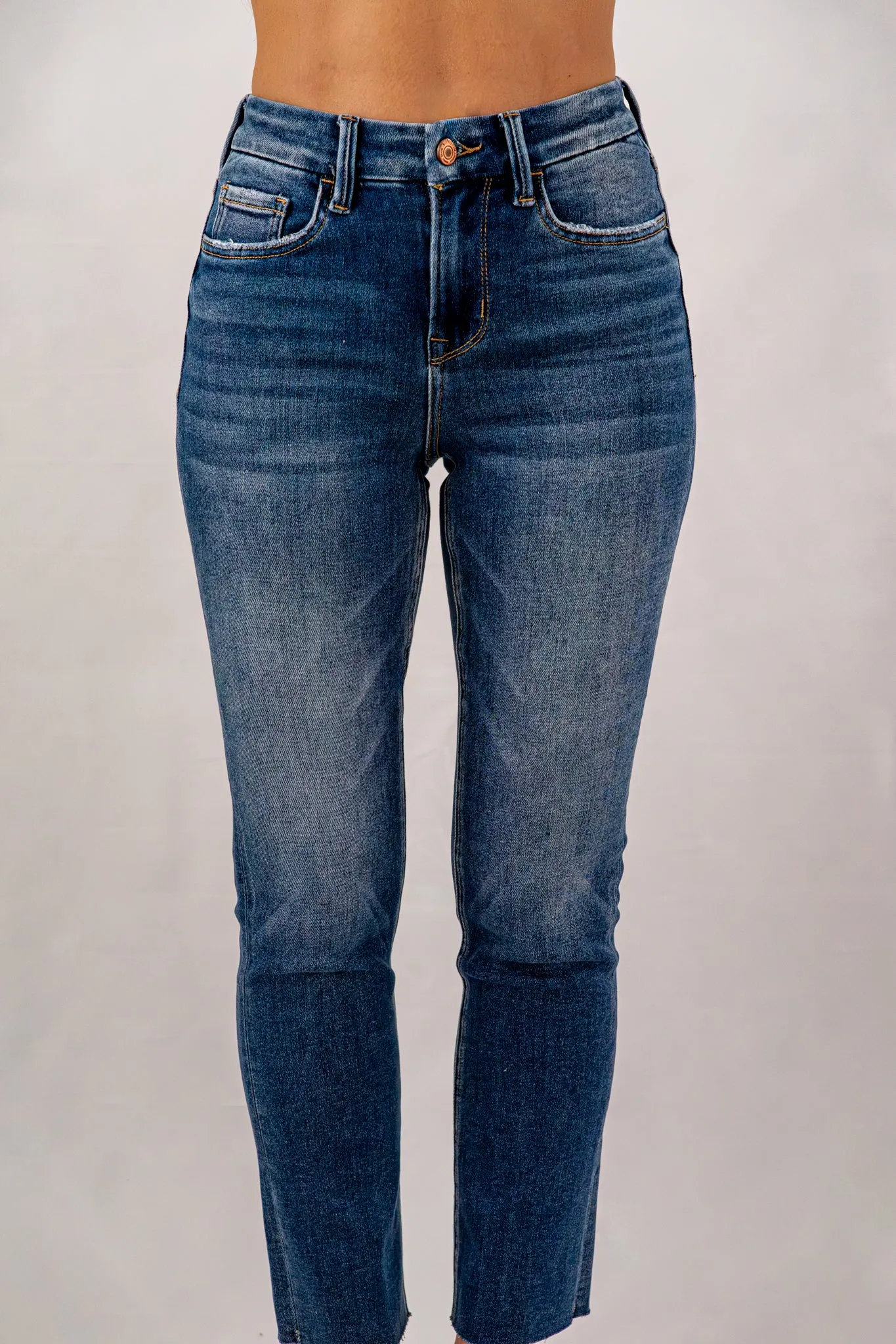 High Rise Slim Straight Jean