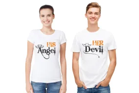 His Angel Her Devil Couple T-Shirt