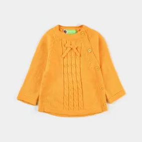 Infant Girls Acrylic Sweater Celtic Cable-Citrus