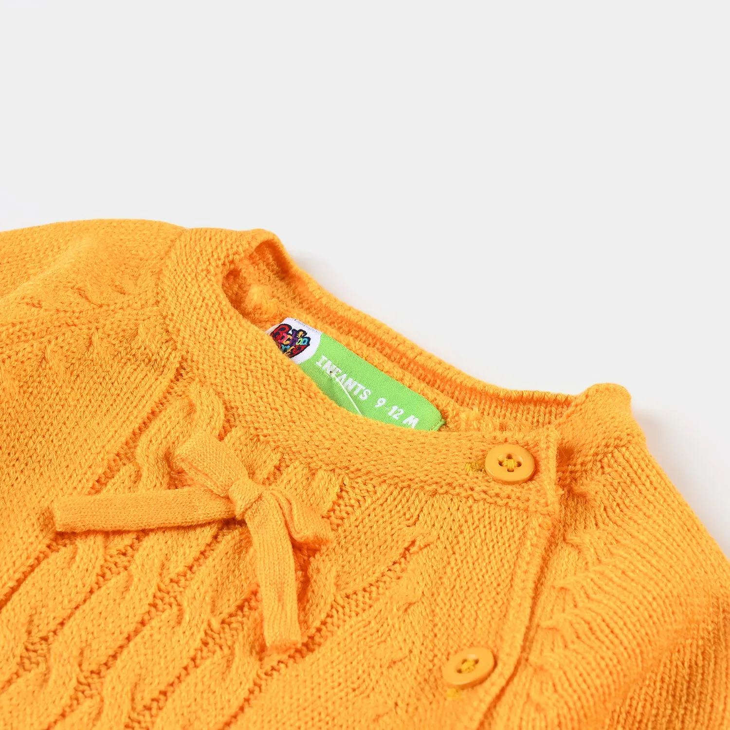 Infant Girls Acrylic Sweater Celtic Cable-Citrus