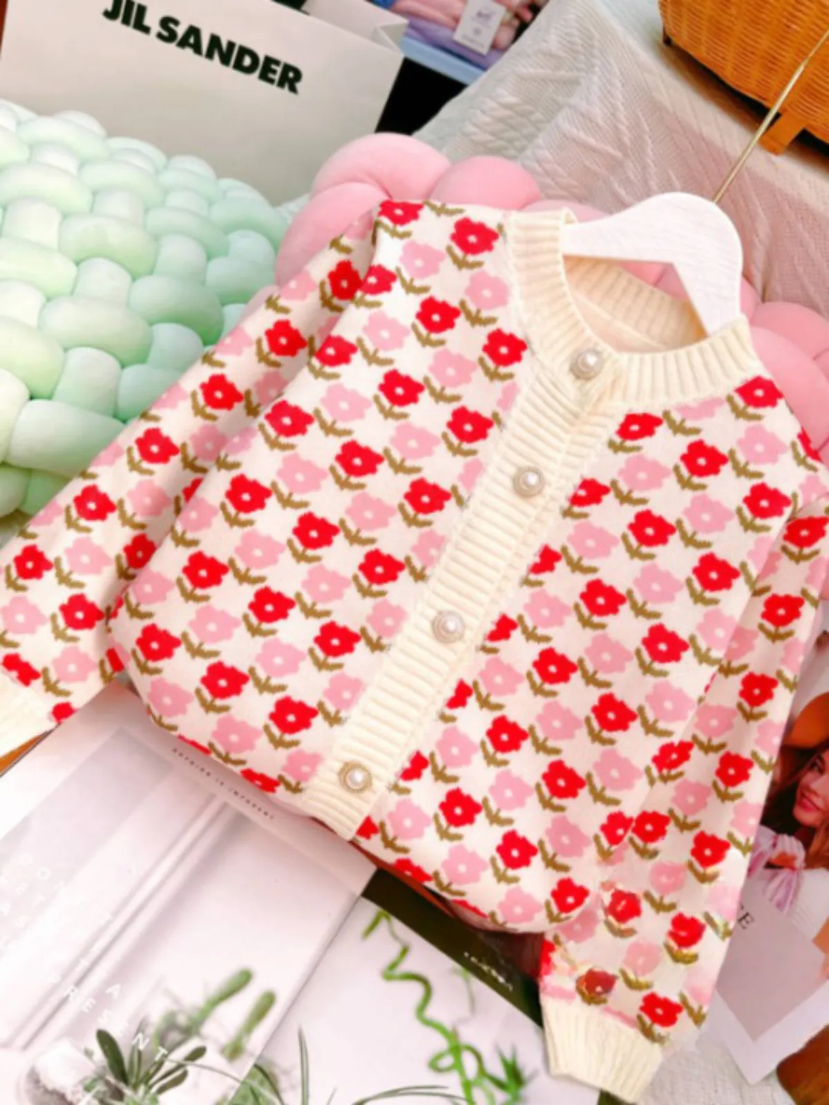 Lovely Blossoms Floral Knit Cardigan