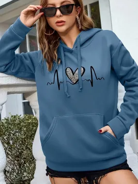 Lovestory Hoodie | Comfortabele trendy trui met capuchon en hartmotief voor dames