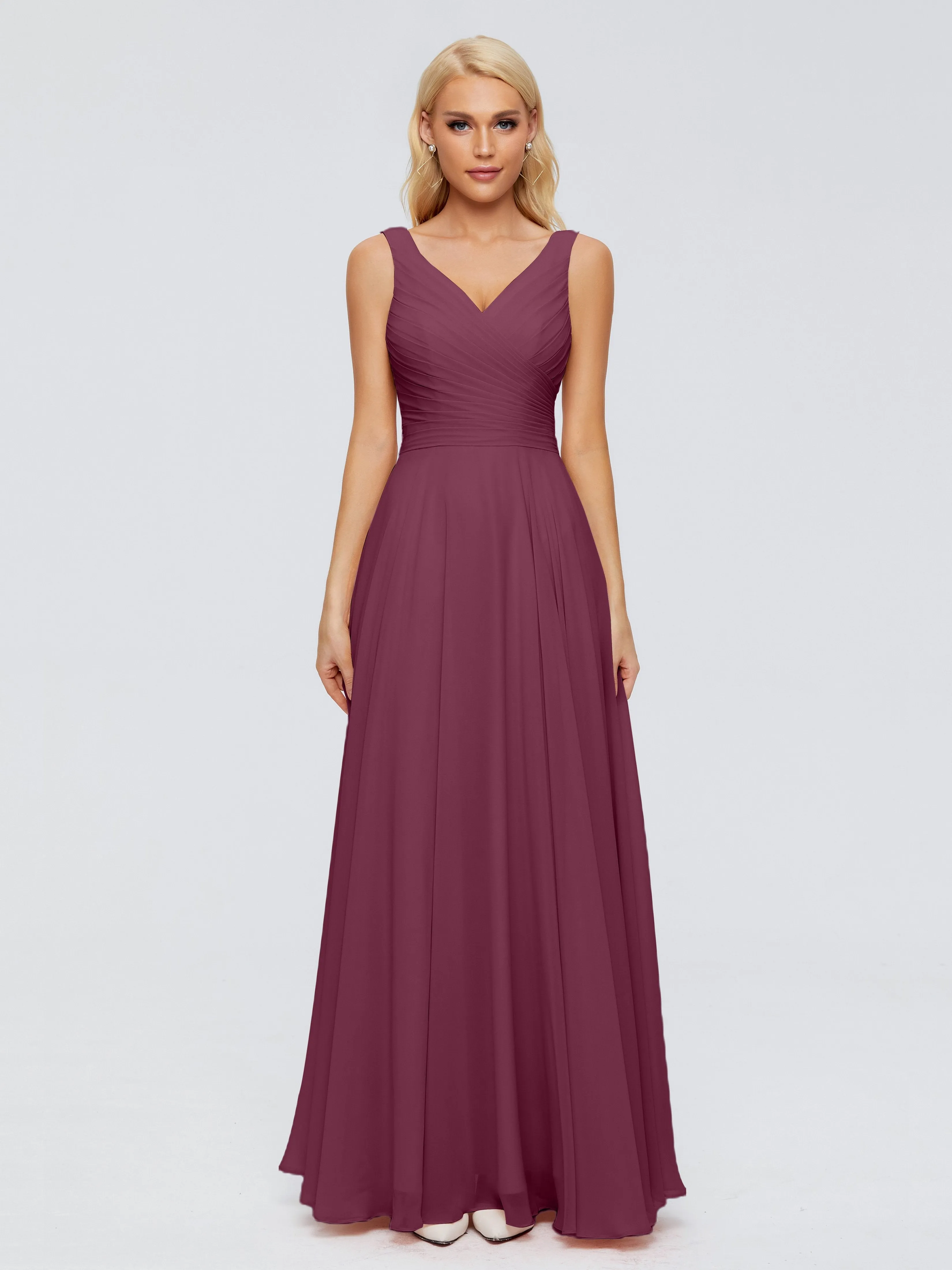 Mulberry Bridesmaids Ryleigh Flowy Chiffon Bridesmaid Dresses With Bow