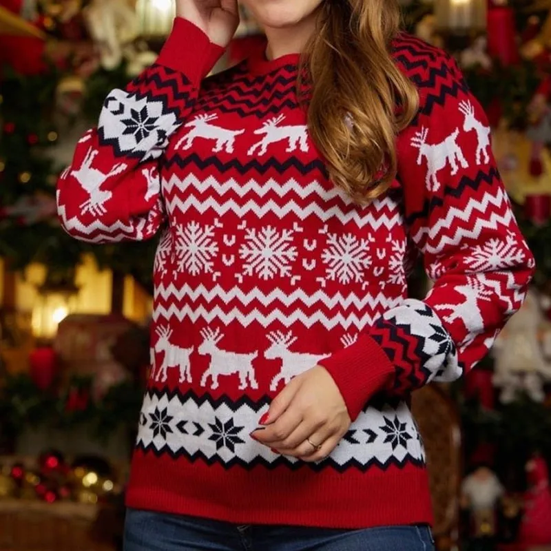 New Year's clothing women men matching Christmas family couples thick sweaters