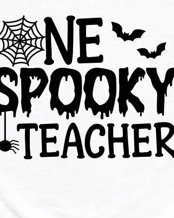 One Spooky Teacher Short Sleeve Graphic Tee | White