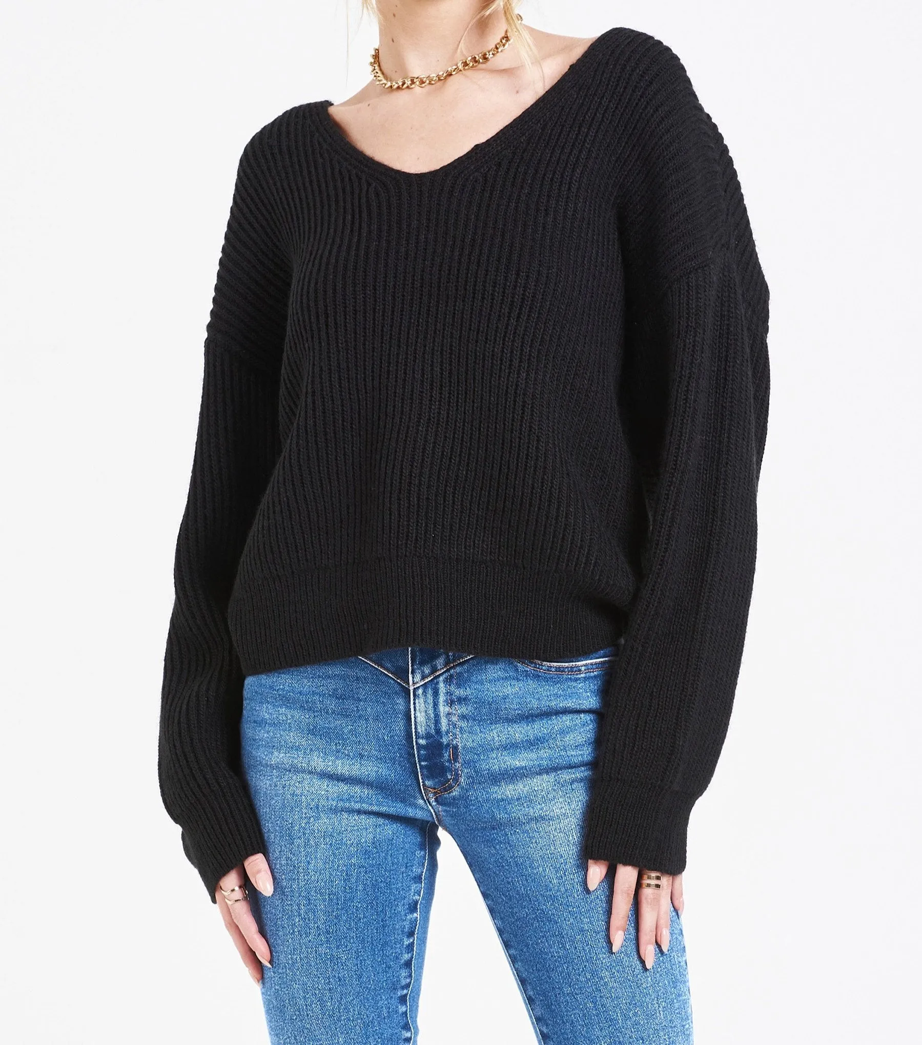 ORION KNOTTING DETAIL SWEATER BLACK