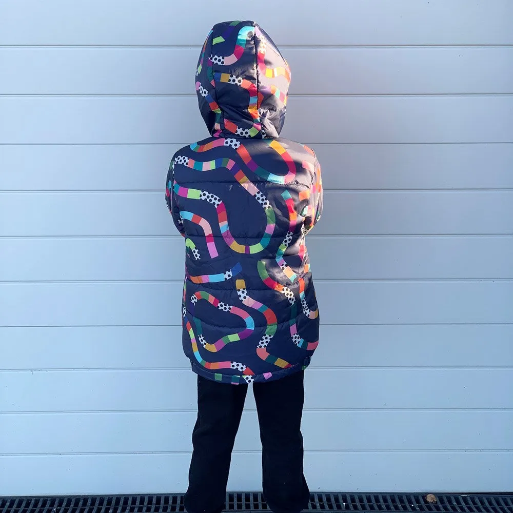 Puffer Jacket: Rainbow Topographic Kids