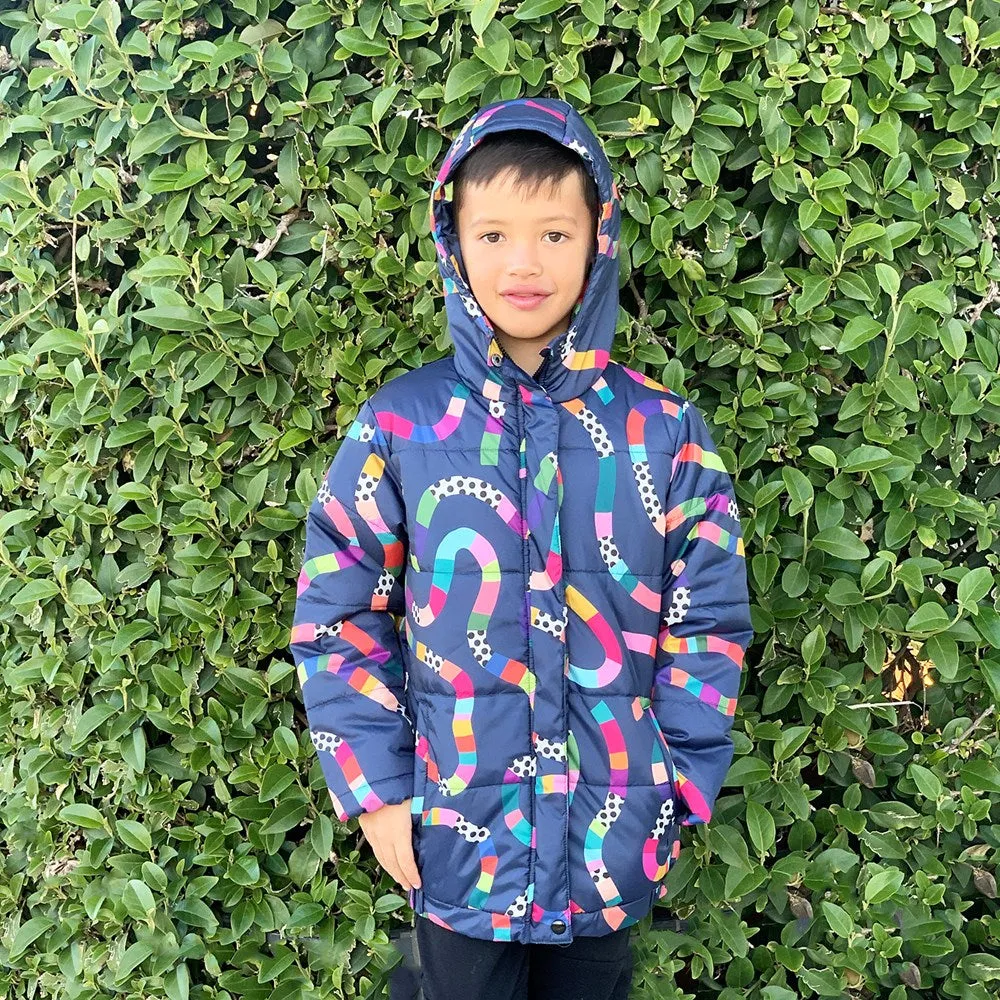 Puffer Jacket: Rainbow Topographic Kids