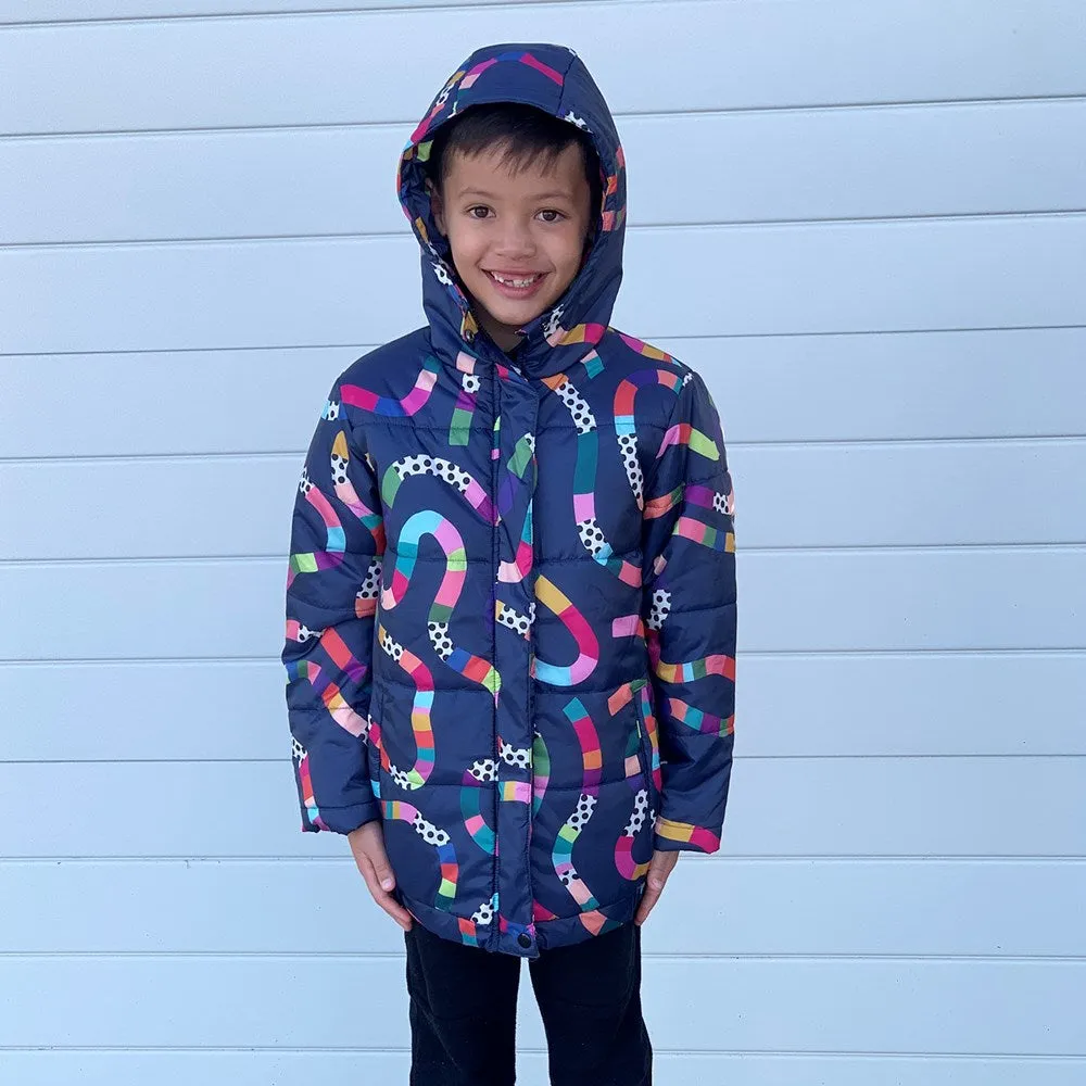 Puffer Jacket: Rainbow Topographic Kids