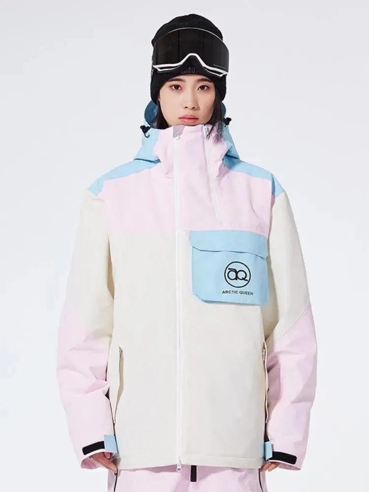 Retro 2025 Snowboard Jacket Women's Hooded Warm Outwear