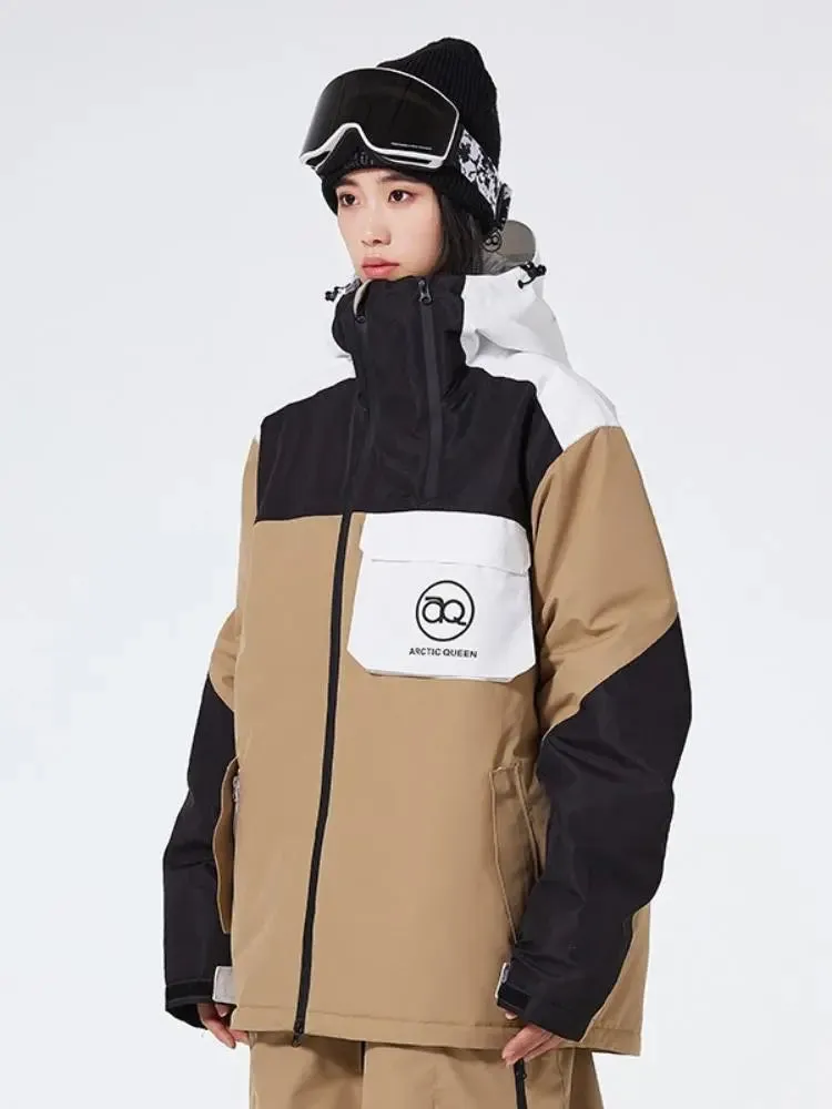 Retro 2025 Snowboard Jacket Women's Hooded Warm Outwear