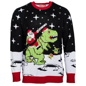 Santa Riding Trex Sweater