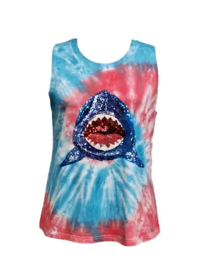 Sparkle Shark Tie Dye Tank