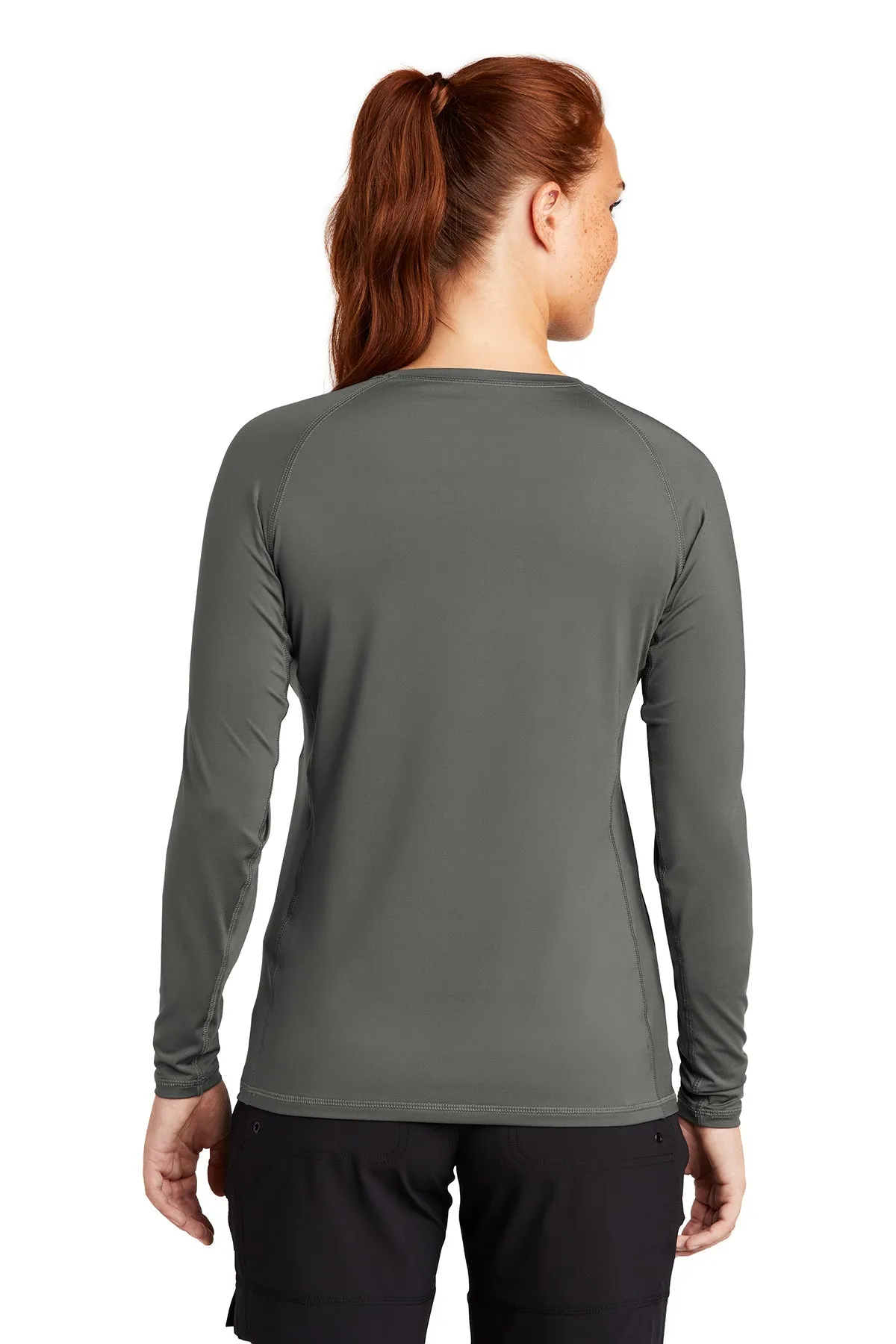 Sport-Tek Ladies Long Sleeve Rashguard Customized Tee's, Dark SmokeGrey