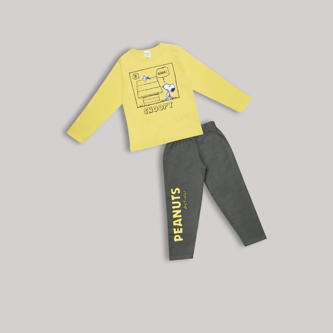 Sweatshirt and Joggers Set for Kids - Yellow and Grey