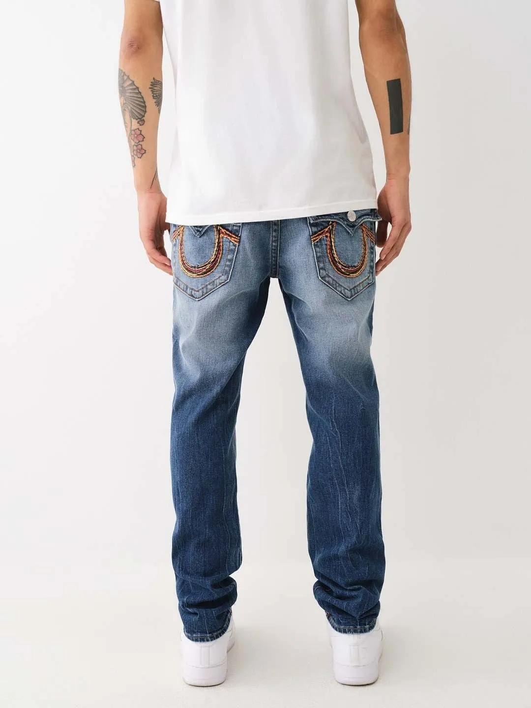 True Religion SN Rocco Slim Fit Blue Mid-Rise Washed Jeans