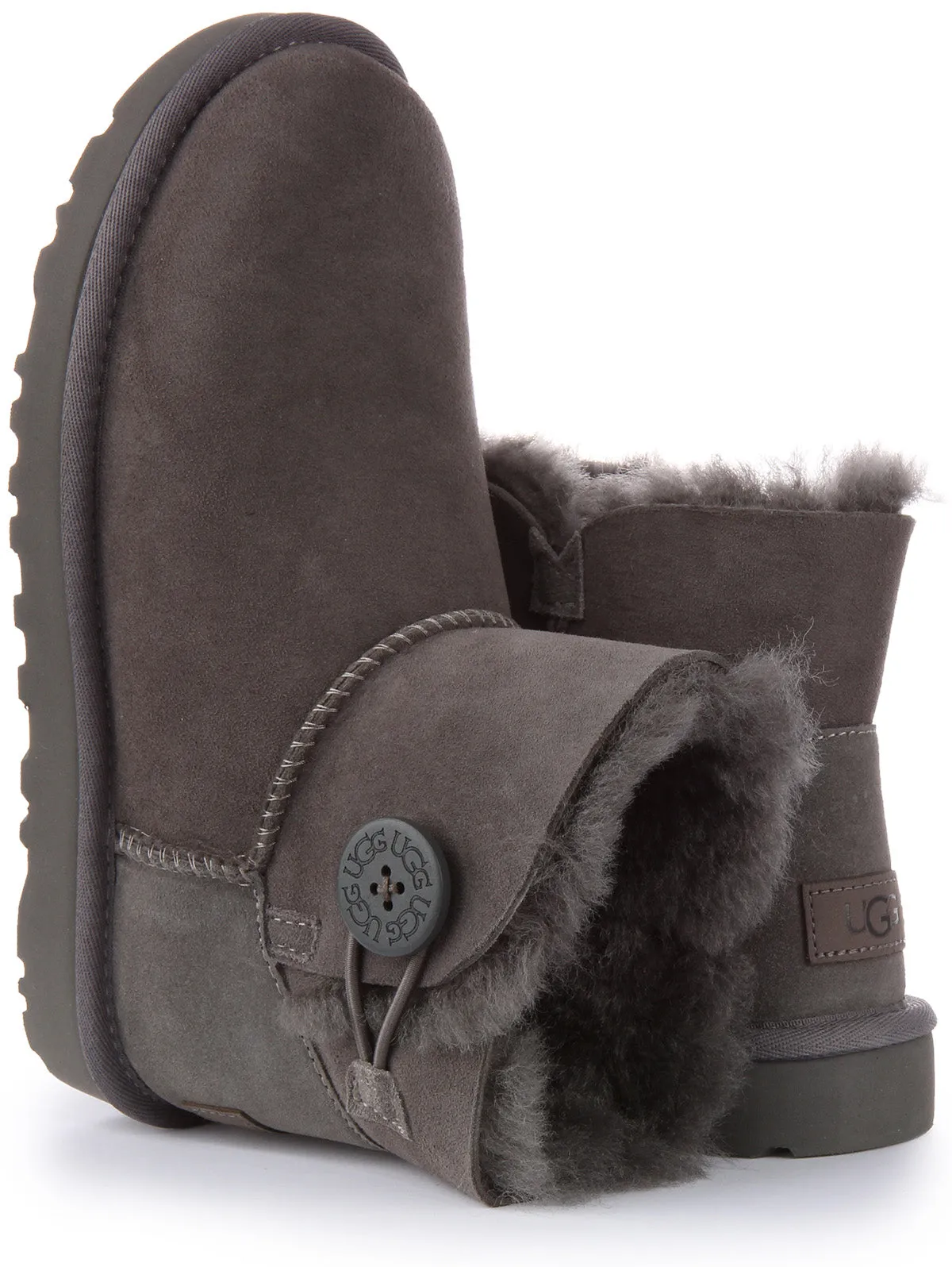 Ugg Australia Mini Bailey Button II In Grey For Women