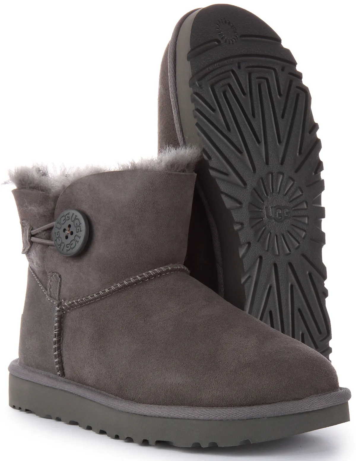 Ugg Australia Mini Bailey Button II In Grey For Women