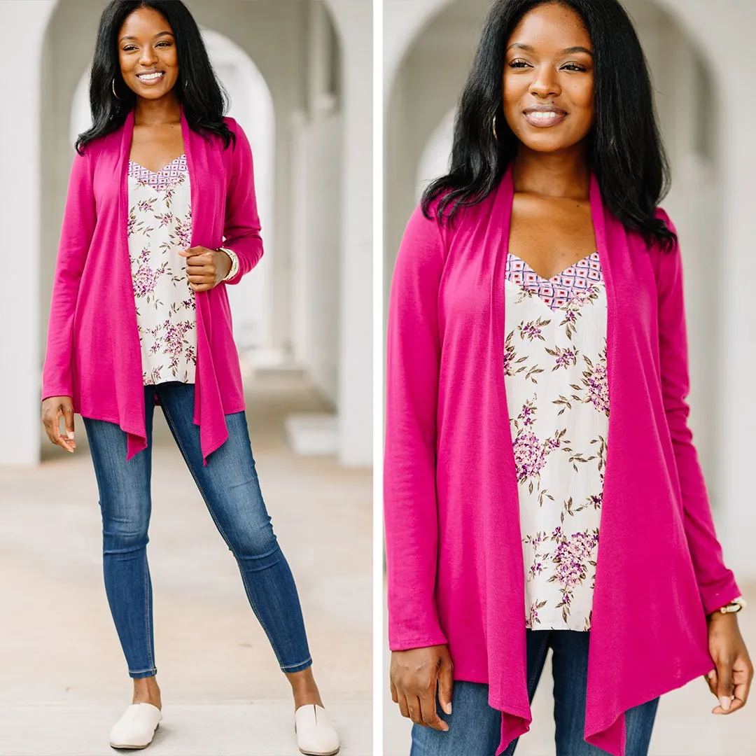 Undeniable Magenta Purple Classic Cardigan