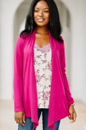 Undeniable Magenta Purple Classic Cardigan